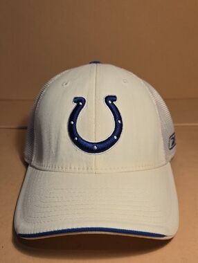 Reebok NFL On Field Equip Cap Indianapolis Colts White Fitted Hat One Size Fits